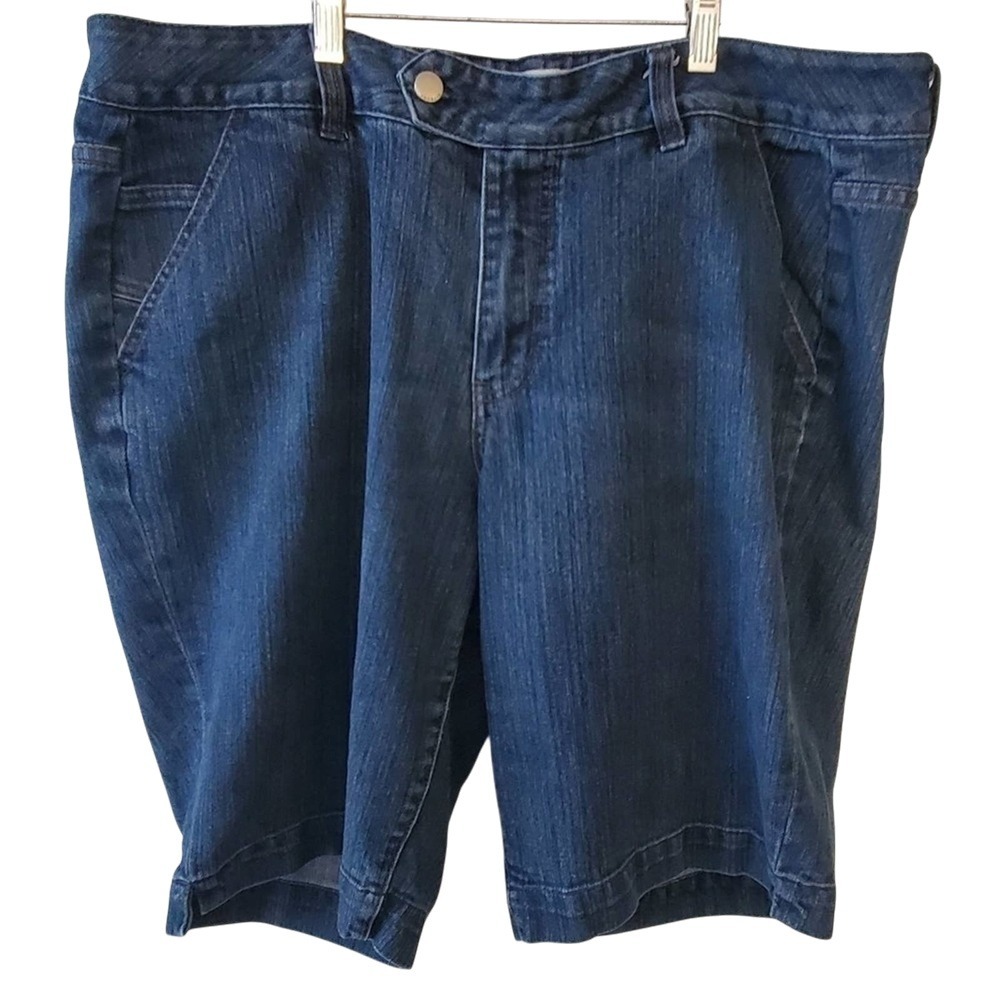 Lane Bryant Womens‎ Denim Bermuda Shorts Plus Size Casual Dark Wash Relaxed Fit
